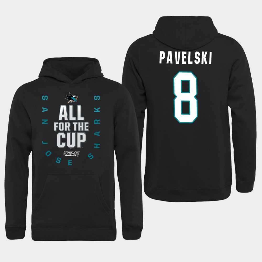 Men NHL Adidas San Jose Sharks #8 Pavelski black hoodie